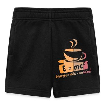 retro Kaffee lustige Sprüche E=mc2 Symbol Grafik - Baby Shorts - Schwarz - Vorne