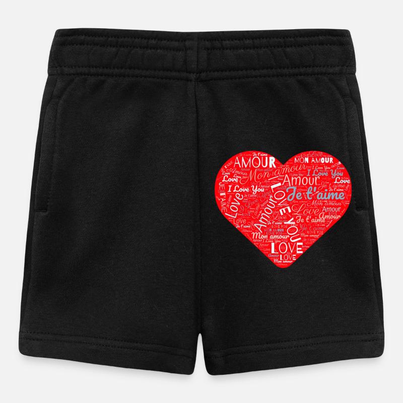 COEUR. COUPLE. JUST MARRIED. EVJF. SAINT VALENTIN. - Short Bébé - noir