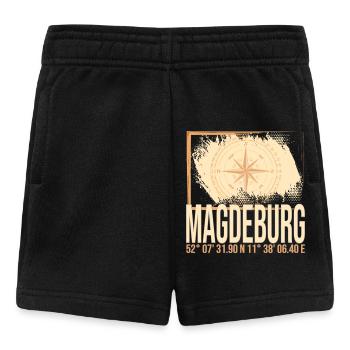 Magdeburg Koordinaten - Baby Shorts - Schwarz - Vorne