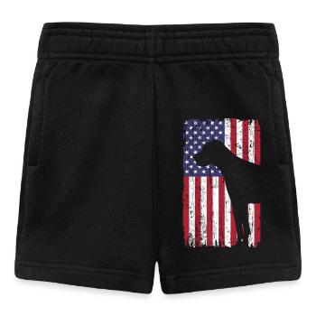 Deutsche Dogge Hund mit USA Flagge - Baby Shorts - Schwarz - Vorne