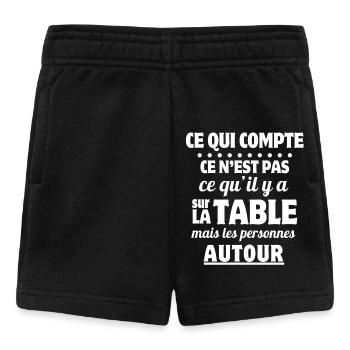 repas, repas entre amis, tablier de cuisine - Short Bébé - noir - Devant