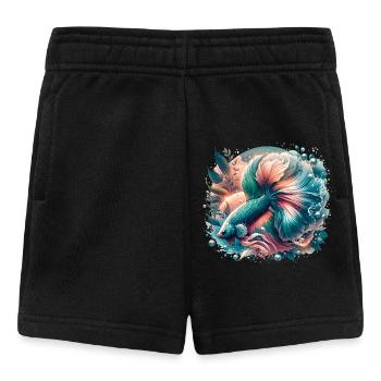 Kampffisch, Betta splendens, bunter Fisch - Baby Shorts - Schwarz - Vorne