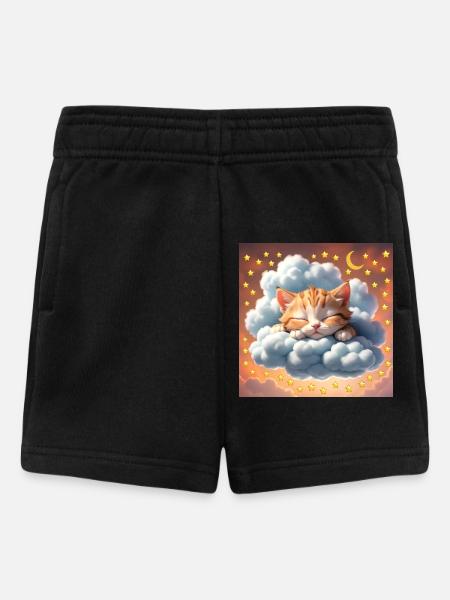 chat endormi - Short Bébé - noir