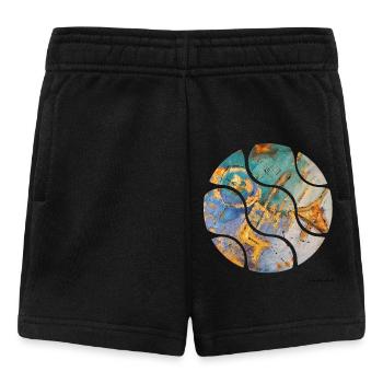 Abstraction colorée avec des accents dorés - Short Bébé - noir - Devant