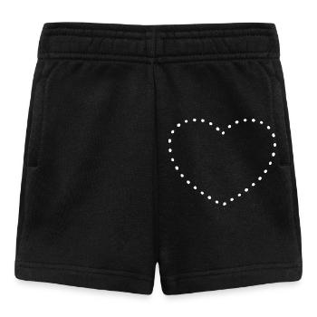 Coeur à pois blancs - Short Bébé - noir - Devant
