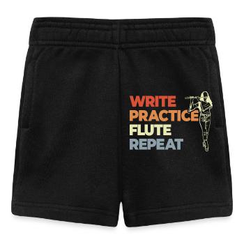 Write Practice Flute Repeat - Baby Shorts - black - Front