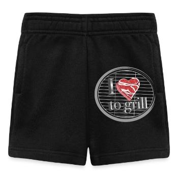 Meat as a heart on the grill - love for grilling - Baby Shorts - black - Front