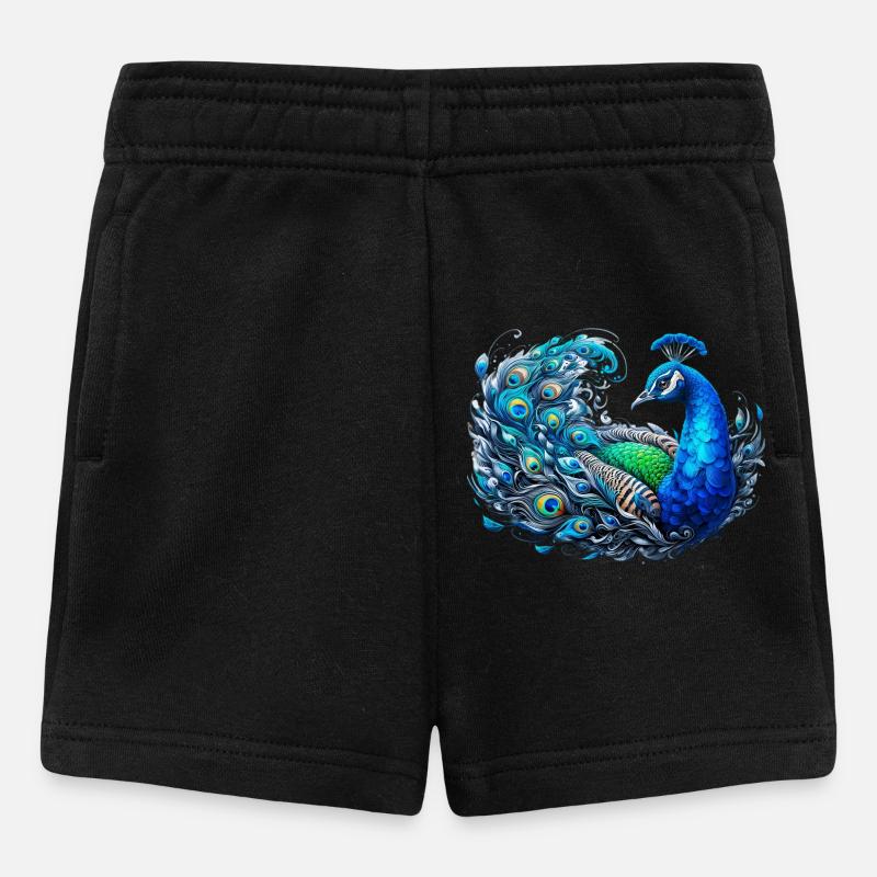 Pfau - Baby Shorts - Schwarz