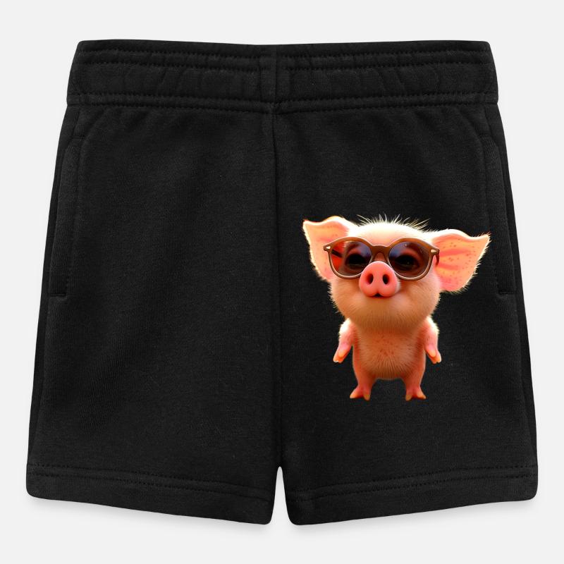 Cochon domestique Cochon Cochon Porcelet Cochon - Short Bébé - noir
