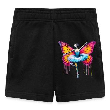 Ballerine avec des ailes de papillon papillons tutu - Short Bébé - noir - Devant