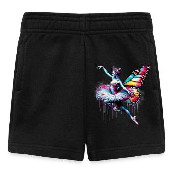 Ballerine avec des ailes de papillon papillons tutu - Short Bébé - noir - Devant