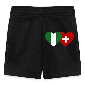 Nigeria Switzerland Flag Heart - Baby Shorts - black - Front