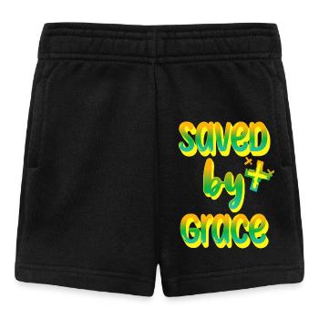 Cheerful message in rainbow design - Baby Shorts - black - Front