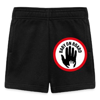 Baby on board hand in hand - Baby Shorts - black - Front