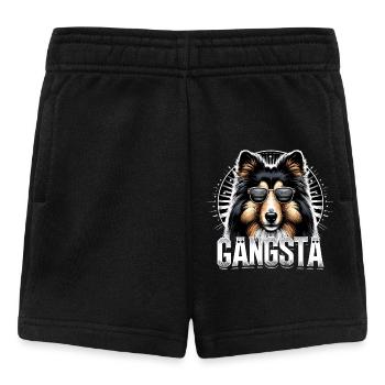 Collie Gangsta Gangster Hund Geschenk - Baby Shorts - Schwarz - Vorne
