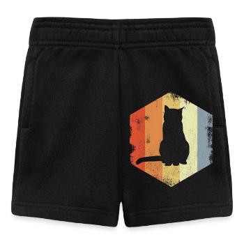 Retro Cat - Baby Shorts - black - Front