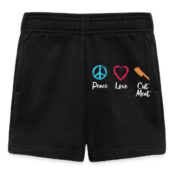 Frieden Liebe Fleisch schneiden - Baby Shorts - Schwarz - Vorne