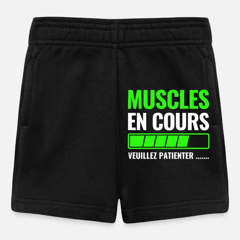 Muscles in progress please wait - Baby Shorts - black