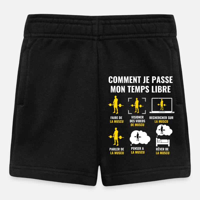 HOW I SPEND MY FREE TIME - strength training - Baby Shorts - black