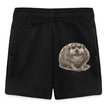 Suricate assis dans le sable - Short Bébé - noir - Devant