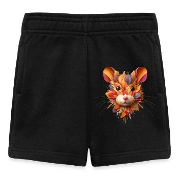Feldhamster,gestaltet aus verschiedenen Blättern - Baby Shorts - Schwarz - Vorne