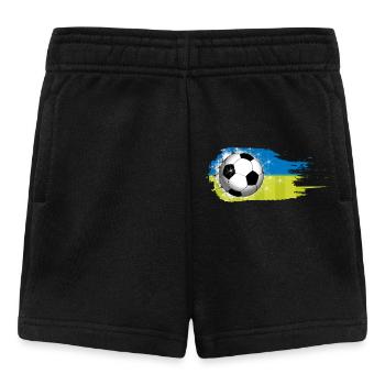 Football - Bleu Vert - Conception de coup de pinceau - Short Bébé - noir - Devant