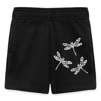 Trio of White Dragonflies - Baby Shorts - black - Front