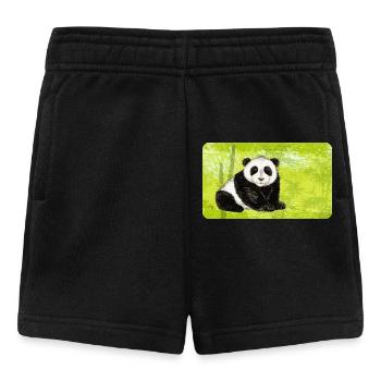 Großer Papa Panda Bär im Bambuswald - Baby Shorts - Schwarz - Vorne