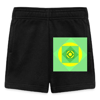 Motifs de jeux de couleurs en vert et jaune - Short Bébé - noir - Devant