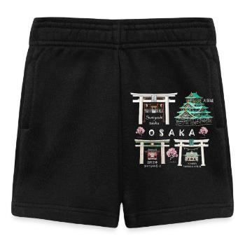 Osaka Castle, Shrines, Temple Drawing, Japan - Baby Shorts - black - Front