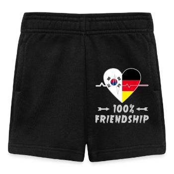 100 % amitié entre la Corée du Sud et l'Allemagne - Short Bébé - noir - Devant