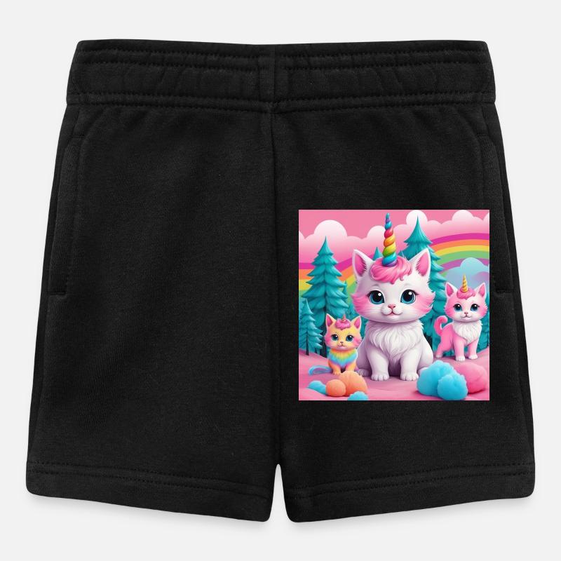 Unicorn Kittens - Baby Shorts - black