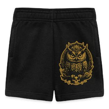 Hibou mystique assis sur un crâne - Short Bébé - noir - Devant