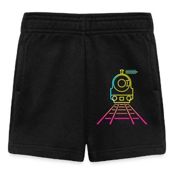 Eisenbahn Cartoon Stil - Baby Shorts - Schwarz - Vorne