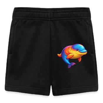 Beluga Wal Bunt Kawaii Karikatur Meerestier - Baby Shorts - Schwarz - Vorne
