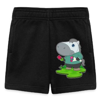 Pferd Blumenstrauß - Baby Shorts - Schwarz - Vorne