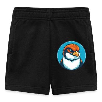 Moineau mignon drôle Kawaii dessin animé animal animal logo - Short Bébé - noir - Devant