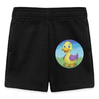 canard mignon kawaii dessin animé clipart animal de compagnie - Short Bébé - noir - Devant