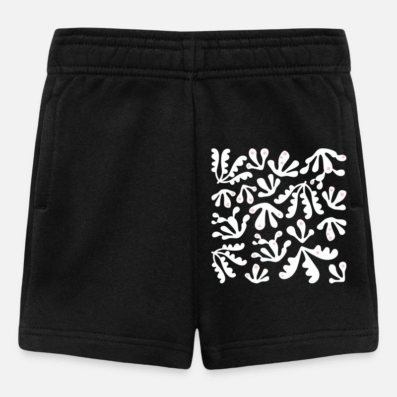 Abstrait Corail L Blanc Rose Pois - Short Bébé - noir