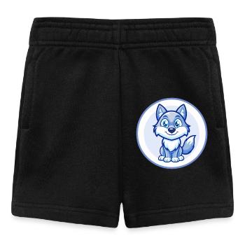 Wolf Blau Kawaii Cartoon Figur Clipart Haustier - Baby Shorts - Schwarz - Vorne