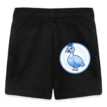 Guinea Fowl Blue Kawaii Cartoon Character Clipart - Baby Shorts - black - Front