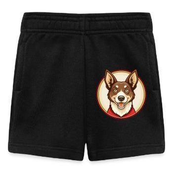 Australischer Kelpie Hund Kawaii Zeichentrickfigur Haustier - Baby Shorts - Schwarz - Vorne