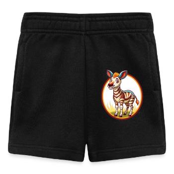 Okapi Cute Funny Kawaii Cartoon Clipart Animal Pet - Baby Shorts - black - Front
