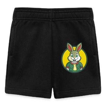 Lapin mignon Kawaii dessin animé Clipart Animal de compagnie - Short Bébé - noir - Devant