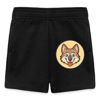 Tschechoslowakischer Wolfshund Hunderasse Karikatur Kawaii - Baby Shorts - Schwarz - Vorne