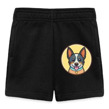 Halls Heeler Chien Race Dessin animé Kawaii Clipart Animal de compagnie - Short Bébé - noir - Devant