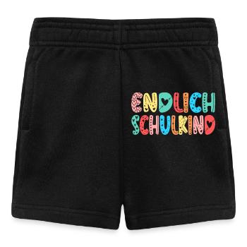 EINSCHULUNG ENDLICH SCHULKIND HERZ - Baby Shorts - Schwarz - Vorne
