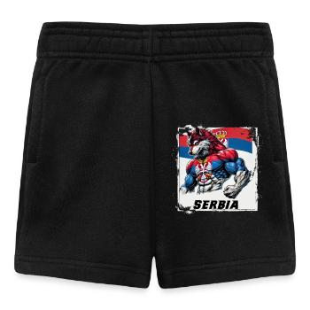 Serbien Wolf Flaggen Design - Baby Shorts - Schwarz - Vorne