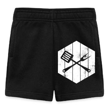 Cuillère et fourchette en bois - Short Bébé - noir - Devant