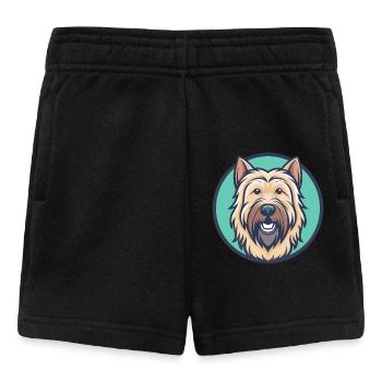 Briard Dog Breed Cartoon Kawaii Clipart Animal Pet - Baby Shorts - black - Front